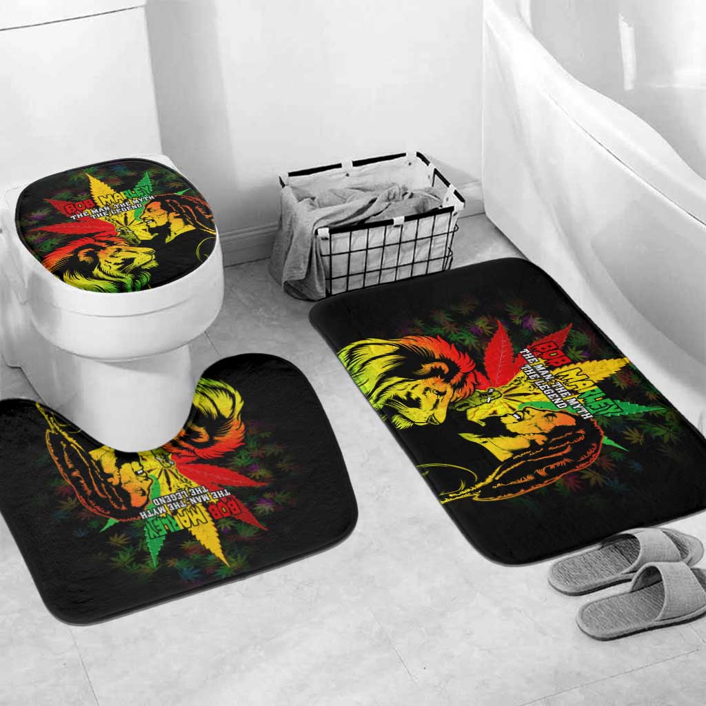 Jamaica Legend Bob Bathroom Set Lion With Cannabis Leaf Pattern - Wonder Print Shop