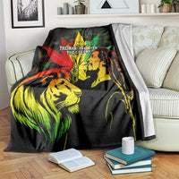 Jamaica Legend Bob Blanket Lion With Cannabis Leaf Pattern - Wonder Print Shop