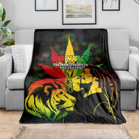 Jamaica Legend Bob Blanket Lion With Cannabis Leaf Pattern - Wonder Print Shop