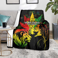 Jamaica Legend Bob Blanket Lion With Cannabis Leaf Pattern - Wonder Print Shop
