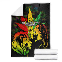 Jamaica Legend Bob Blanket Lion With Cannabis Leaf Pattern - Wonder Print Shop
