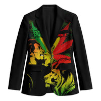 Jamaica Legend Bob Blazer Lion With Cannabis Leaf Pattern - Wonder Print Shop
