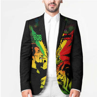 Jamaica Legend Bob Blazer Lion With Cannabis Leaf Pattern - Wonder Print Shop