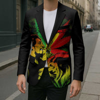 Jamaica Legend Bob Blazer Lion With Cannabis Leaf Pattern - Wonder Print Shop