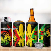Jamaica Legend Bob 4 in 1 Can Cooler Tumbler Lion With Cannabis Leaf Pattern - Wonder Print Shop