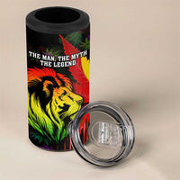 Jamaica Legend Bob 4 in 1 Can Cooler Tumbler Lion With Cannabis Leaf Pattern - Wonder Print Shop