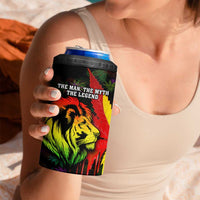 Jamaica Legend Bob 4 in 1 Can Cooler Tumbler Lion With Cannabis Leaf Pattern - Wonder Print Shop