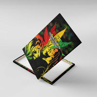 Jamaica Legend Bob Canvas Wall Art Lion With Cannabis Leaf Pattern - Wonder Print Shop