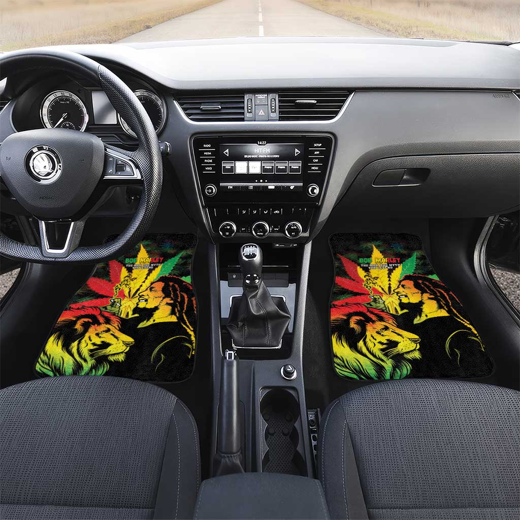 Jamaica Legend Bob Car Mats Lion With Cannabis Leaf Pattern - Wonder Print Shop