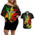 Jamaica Legend Bob Couples Matching Off Shoulder Short Dress and Hawaiian Shirt Lion With Cannabis Leaf Pattern - Wonder Print Shop