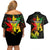 Jamaica Legend Bob Couples Matching Off Shoulder Short Dress and Hawaiian Shirt Lion With Cannabis Leaf Pattern - Wonder Print Shop