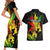 Jamaica Legend Bob Couples Matching Short Sleeve Bodycon Dress and Hawaiian Shirt Lion With Cannabis Leaf Pattern - Wonder Print Shop