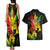 Jamaica Legend Bob Couples Matching Tank Maxi Dress and Hawaiian Shirt Lion With Cannabis Leaf Pattern - Wonder Print Shop