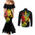 Jamaica Legend Bob Couples Matching Mermaid Dress and Long Sleeve Button Shirts Lion With Cannabis Leaf Pattern LT14