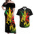 Jamaica Legend Bob Couples Matching Off Shoulder Maxi Dress and Hawaiian Shirt Lion With Cannabis Leaf Pattern LT14