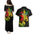 Jamaica Legend Bob Couples Matching Puletasi Dress and Hawaiian Shirt Lion With Cannabis Leaf Pattern LT14