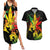 Jamaica Legend Bob Couples Matching Summer Maxi Dress and Hawaiian Shirt Lion With Cannabis Leaf Pattern LT14