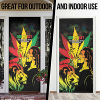 Jamaica Legend Bob Door Cover Lion With Cannabis Leaf Pattern - Wonder Print Shop