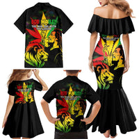 Jamaica Legend Bob Family Matching Mermaid Dress and Hawaiian Shirt Lion With Cannabis Leaf Pattern LT14