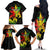 Jamaica Legend Bob Family Matching Off Shoulder Long Sleeve Dress and Hawaiian Shirt Lion With Cannabis Leaf Pattern LT14
