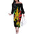 Jamaica Legend Bob Family Matching Off Shoulder Long Sleeve Dress and Hawaiian Shirt Lion With Cannabis Leaf Pattern LT14