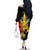 Jamaica Legend Bob Family Matching Off Shoulder Long Sleeve Dress and Hawaiian Shirt Lion With Cannabis Leaf Pattern LT14