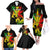 Jamaica Legend Bob Family Matching Off Shoulder Long Sleeve Dress and Hawaiian Shirt Lion With Cannabis Leaf Pattern - Wonder Print Shop