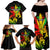 Jamaica Legend Bob Family Matching Off Shoulder Long Sleeve Dress and Hawaiian Shirt Lion With Cannabis Leaf Pattern - Wonder Print Shop