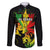 Jamaica Legend Bob Family Matching Off Shoulder Long Sleeve Dress and Hawaiian Shirt Lion With Cannabis Leaf Pattern - Wonder Print Shop