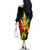 Jamaica Legend Bob Family Matching Off Shoulder Long Sleeve Dress and Hawaiian Shirt Lion With Cannabis Leaf Pattern - Wonder Print Shop