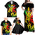 Jamaica Legend Bob Family Matching Off Shoulder Maxi Dress and Hawaiian Shirt Lion With Cannabis Leaf Pattern - Wonder Print Shop