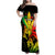 Jamaica Legend Bob Family Matching Off Shoulder Maxi Dress and Hawaiian Shirt Lion With Cannabis Leaf Pattern - Wonder Print Shop