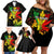 Jamaica Legend Bob Family Matching Off Shoulder Short Dress and Hawaiian Shirt Lion With Cannabis Leaf Pattern - Wonder Print Shop