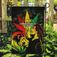 Jamaica Legend Bob Garden Flag Lion With Cannabis Leaf Pattern - Wonder Print Shop