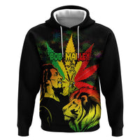 Jamaica Legend Bob Hoodie Lion With Cannabis Leaf Pattern LT14