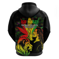Jamaica Legend Bob Hoodie Lion With Cannabis Leaf Pattern LT14