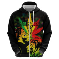 Jamaica Legend Bob Hoodie Lion With Cannabis Leaf Pattern LT14