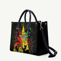Jamaica Legend Bob Leather Bag Lion With Cannabis Leaf Pattern - Wonder Print Shop