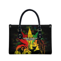 Jamaica Legend Bob Leather Bag Lion With Cannabis Leaf Pattern - Wonder Print Shop