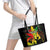 Jamaica Legend Bob Leather Tote Bag Lion With Cannabis Leaf Pattern - Wonder Print Shop