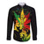 Jamaica Legend Bob Long Sleeve Button Shirt Lion With Cannabis Leaf Pattern LT14