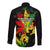 Jamaica Legend Bob Long Sleeve Button Shirt Lion With Cannabis Leaf Pattern LT14
