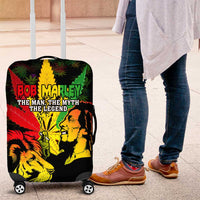 Jamaica Legend Bob Luggage Cover Lion With Cannabis Leaf Pattern - Wonder Print Shop