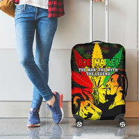Jamaica Legend Bob Luggage Cover Lion With Cannabis Leaf Pattern - Wonder Print Shop