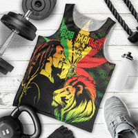 Jamaica Legend Bob Men Tank Top Lion With Cannabis Leaf Pattern LT14