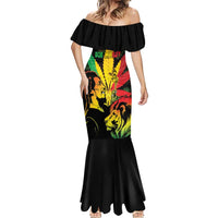 Jamaica Legend Bob Mermaid Dress Lion With Cannabis Leaf Pattern LT14