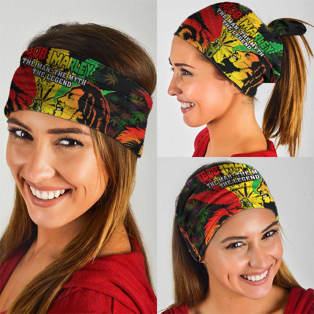 Jamaica Legend Bob Neck Gaiter Lion With Cannabis Leaf Pattern - Wonder Print Shop