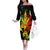 Jamaica Legend Bob Off The Shoulder Long Sleeve Dress Lion With Cannabis Leaf Pattern - Wonder Print Shop