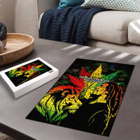 Jamaica Legend Bob Puzzle Lion With Cannabis Leaf Pattern - Wonder Print Shop