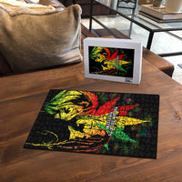 Jamaica Legend Bob Puzzle Lion With Cannabis Leaf Pattern - Wonder Print Shop